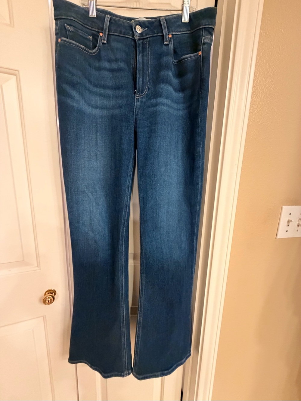 PAIGE Laurel Canyon Dark Blue Flare Jeans - Picture 5 of 5